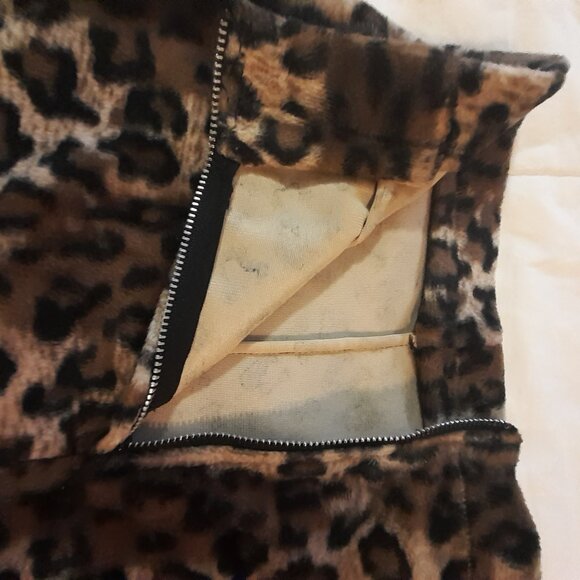 Vintage Handmade Faux Fur Leopard Print Skirt Size Small - Picture 5 of 8